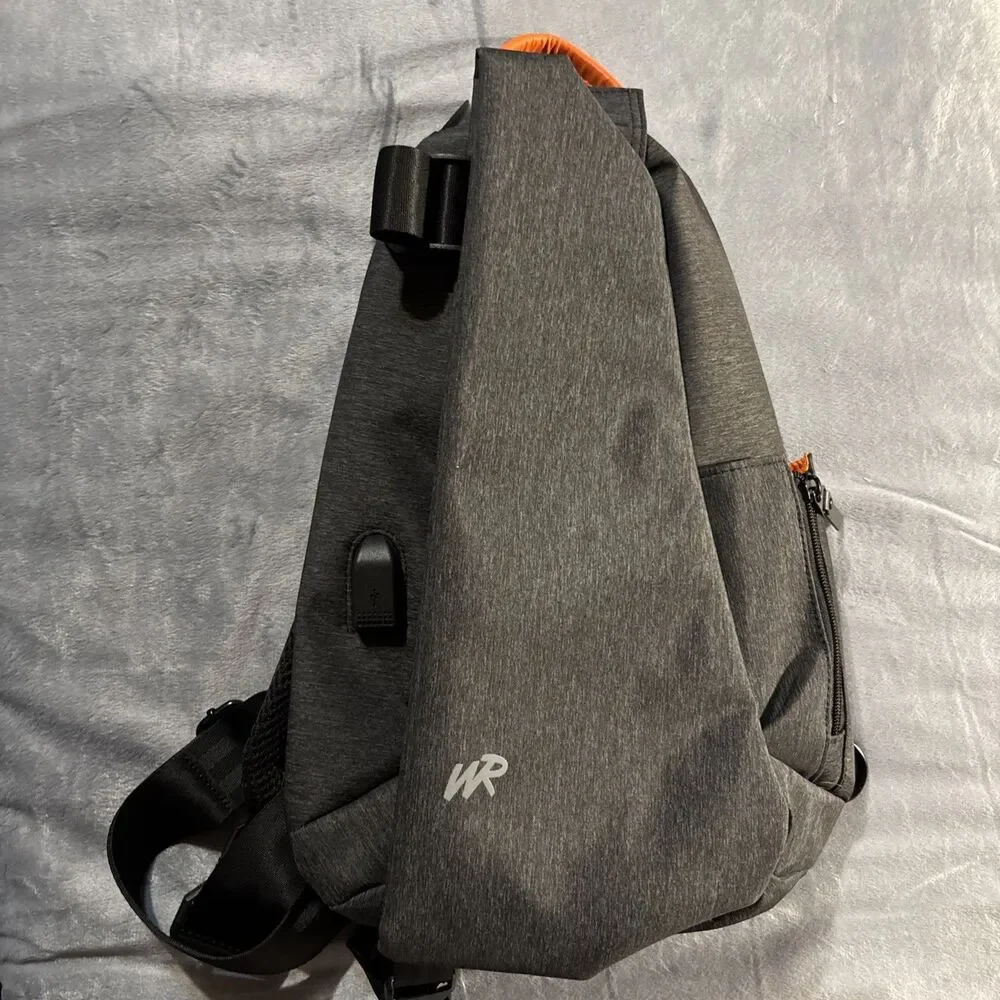 SEAFEW Anti-Theft Sling Bag Unisex Crossbody Backpack with USB Charging Port